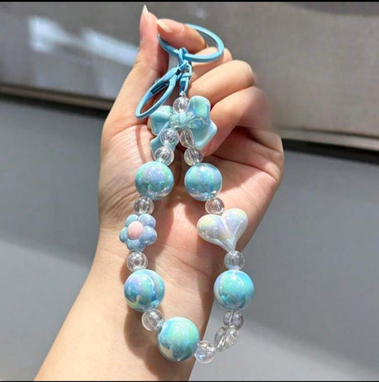 Pink Aura Beaded Charm Keychain 💖