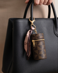 Mini Luxury Zipper Keychain Bag – Stylish Portable Coin & Lipstick Holder with Scarf Charm